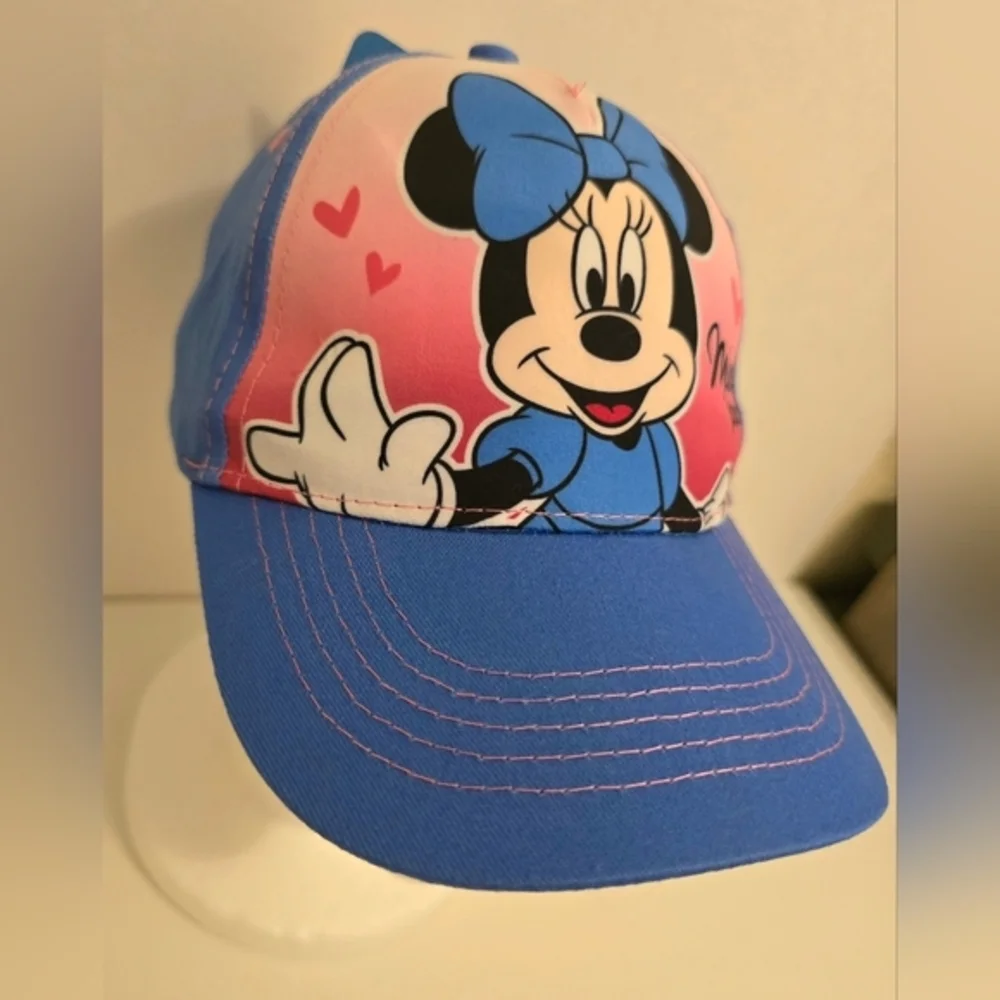 🆕️‎ NWT Girl's Disney Minnie Mouse Velcro Hat. Pink & Blue